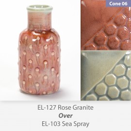 Rose Granite EL127 over Sea Spray EL103 Glaze Combination Rose Granite EL127 over Sea Spray EL103 Glaze Combination